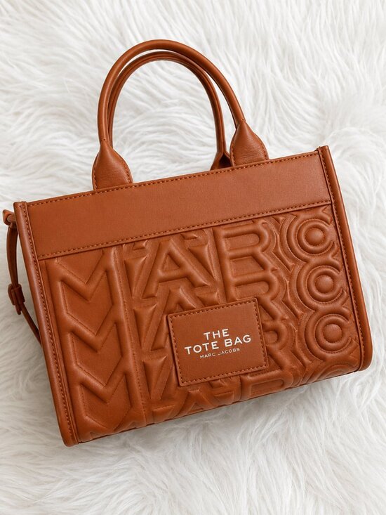 Marc Jacobs Handbags - NWT Marc Jacobs The Tote Bag Brown Embossed Crossbody Handbag